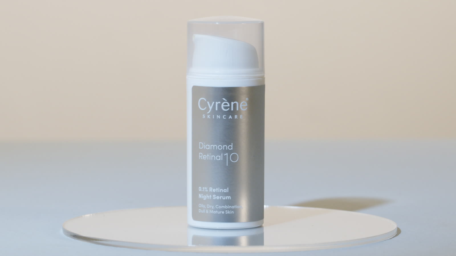 Cyrène Diamond Retinal 10 serum in an original skincare campaign